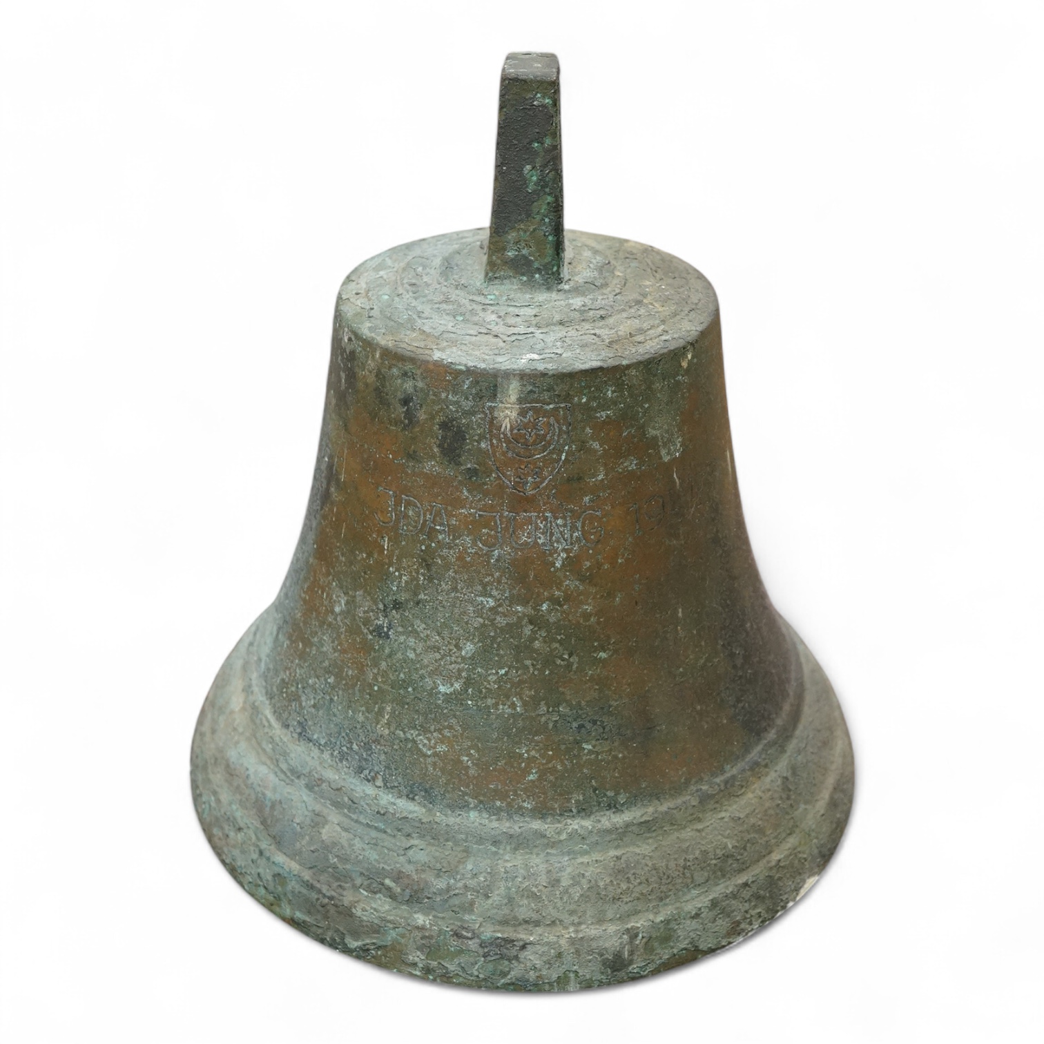 A ship’s bell, marked ‘J D A Jung 1944’, 28cm maximum height